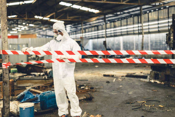 Professional Biohazard Cleanup technician working in West Lebanon, IN